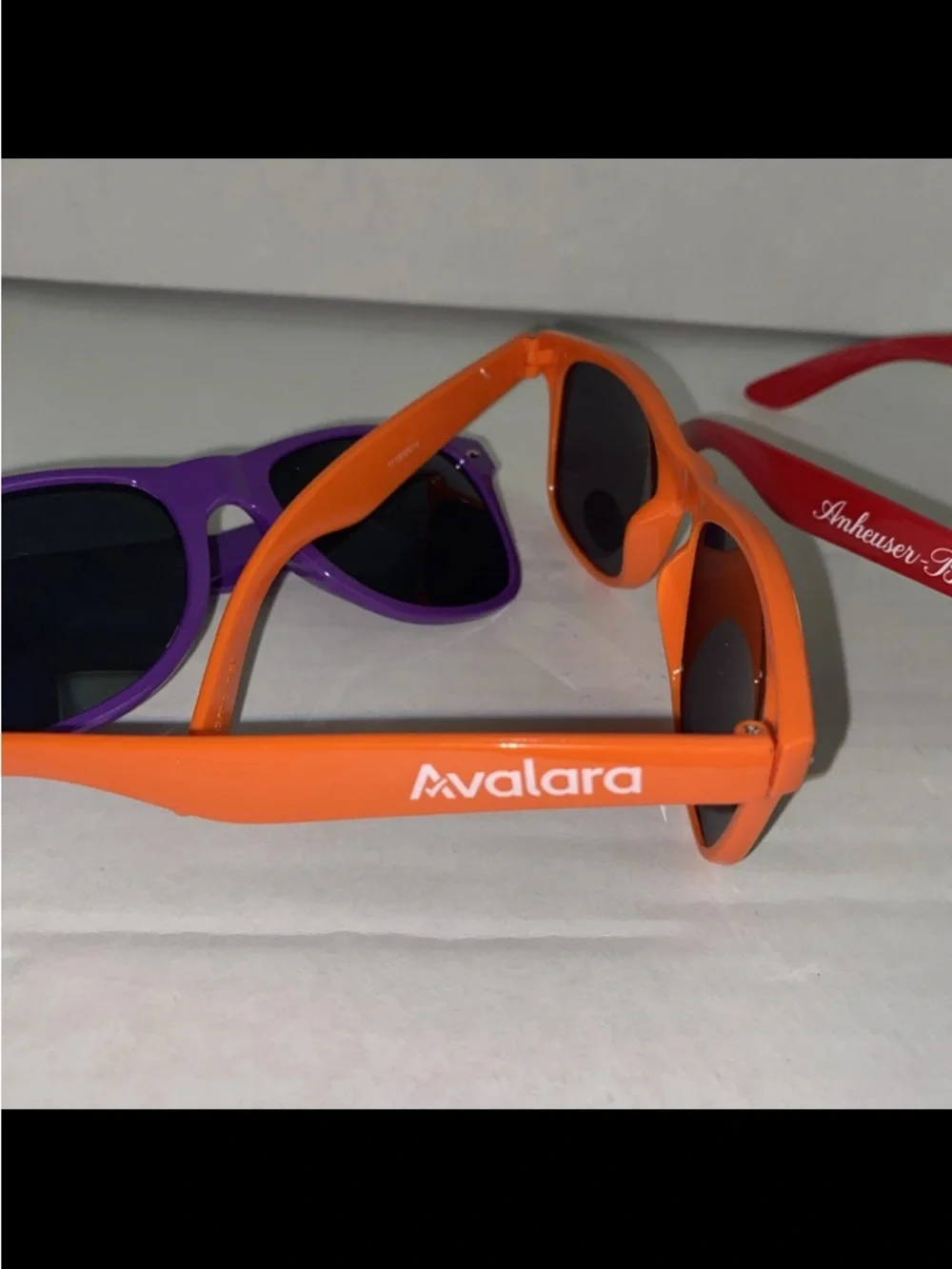 3pc. Lot Vintage Promo 90’s Unisex Sunglasses classic square Orange/Red/Purple